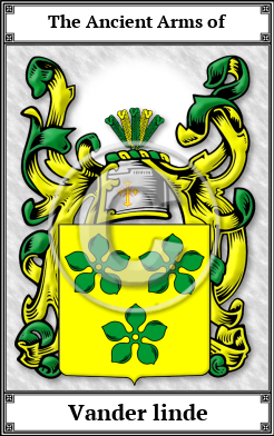 Vander linde Family Crest Download (JPG)  Book Plated - 150 DPI